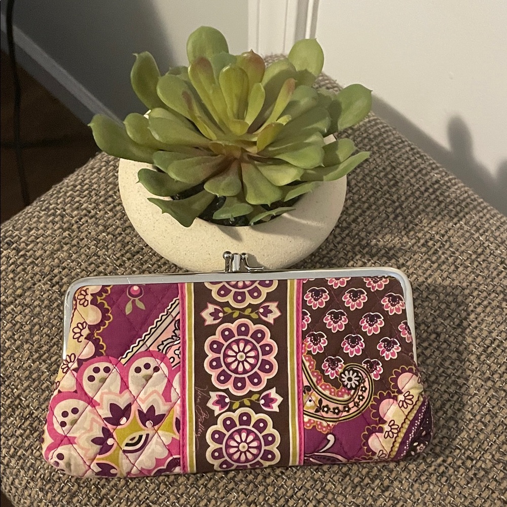 Vera Bradley Pink and Purple Patterned Clutch
